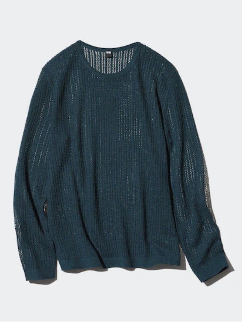 Uniqlo Lace Crew Neck Jumper Teal Green Sz XXS